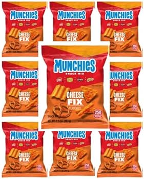munchi  Munchies Snack Mix Cheese Fix, 1.75 Ounce Bags, Pack of 32, Salty
