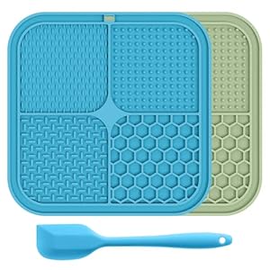 2 PCS Lick Mat for Dogs and Cats,Licking Mats with Suction Cups,Slow Feeder Licking Pad for Boredom and Anxiety Reduction,Perfect for Bathing,Grooming and Training