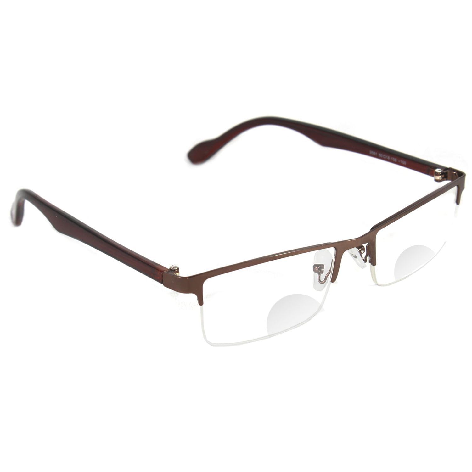 MAV Readers Half Rim Frame Rectangle Bi-Focal Reading Glasses for Men and Women with Lens Power: +3.00 and Frame Color: Brown (B0CS3KD4YK) Amazon Price History, Amazon Price Tracker