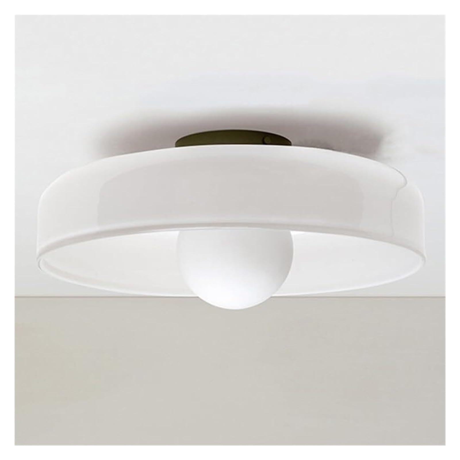 Khukhu White Mid Century Modern Hallway Ceiling Light Fixtures Large Orange Green Glass Kitchen Close To Ceiling Lamp Vintage Bedroom Wall Sconces Light For Foyer Entryway Staircase(White)