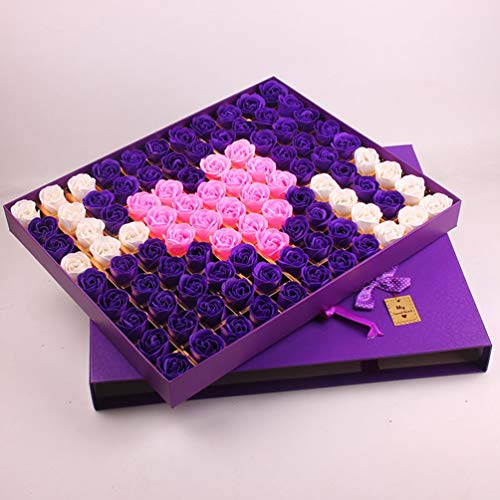 Sapone di Rose Conservato in Sapone, 99 Sapone di Rose Rettangolare in Scatola in Confezione Regalo Decorazione di Compleanno di San Valentino, 1 ° Anniversario/Compleanno/Matrimonio,B - Image 3