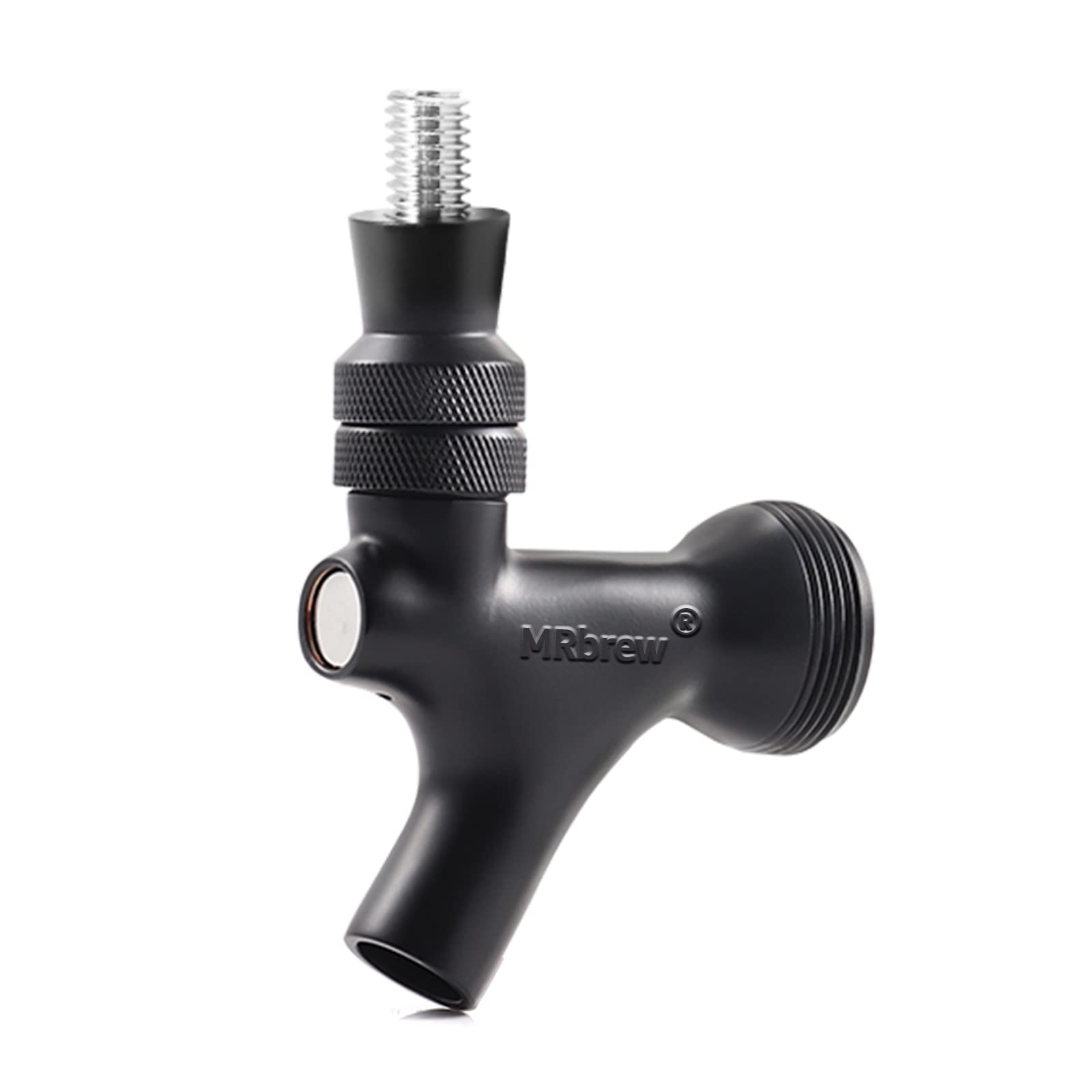 MRbrew Beer Tap, Commercial Classic Black-Plated Homebrew Stainless Core Brass Body No Drip No Leak No Stick Draft Brew Keg Beer Shank Kegerator Tower Growler Filler Jockey Box Dispensing Beer Faucet