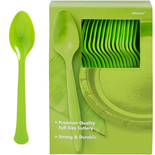 Kiwi Green Plastic Spoons Big Party Pack, 100 Ct.