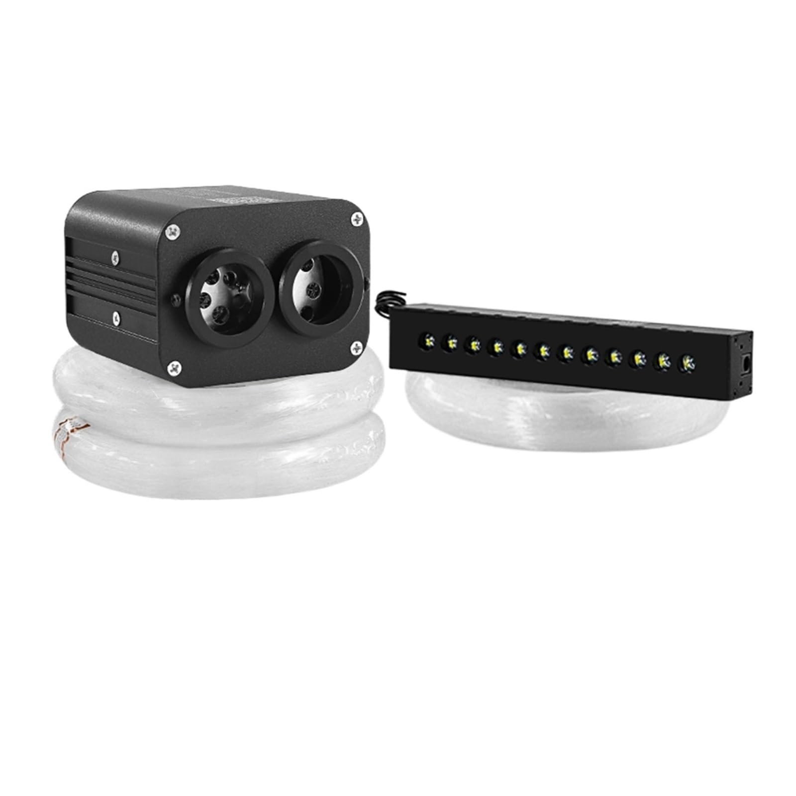 20W Meteor Twinkle Starry Sky Car Star Lámpara De Techo Techo Led Fibra Óptica Luz Detección De Música Luz Ambiental Control De Doble Color(Mixed 900 400cm 200 400cm)
