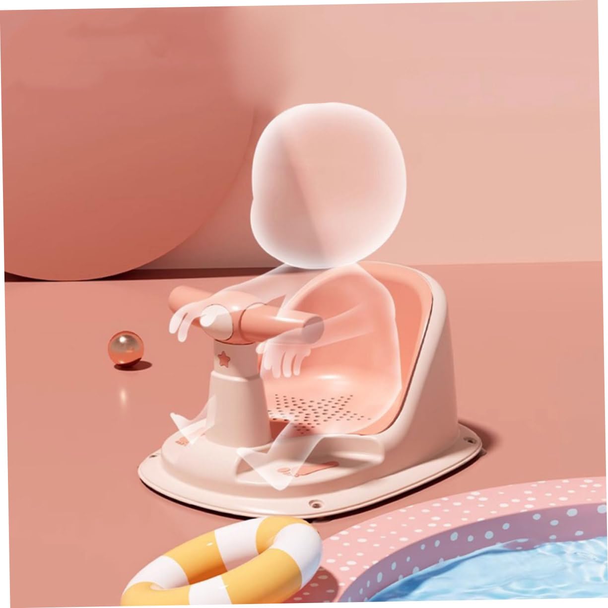 Veemoon Babybadewannensitz Kleinkind Badesitz Rutschfest mit Weichem Ergonomischem Sitz Frei für Babys Badewanne und Dusche