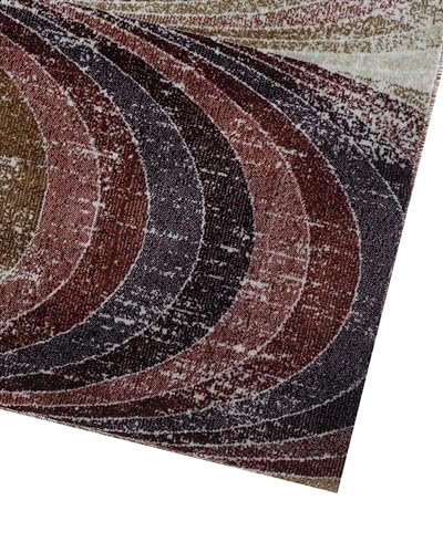 Image of Super Soft Art Collection Abstract Modern Classical Design Carpets Highest Density Silk Carpets for Home Living Room Bedroom /Hall (4x6 feet (120 x 180 cm) Multi Vintage H)