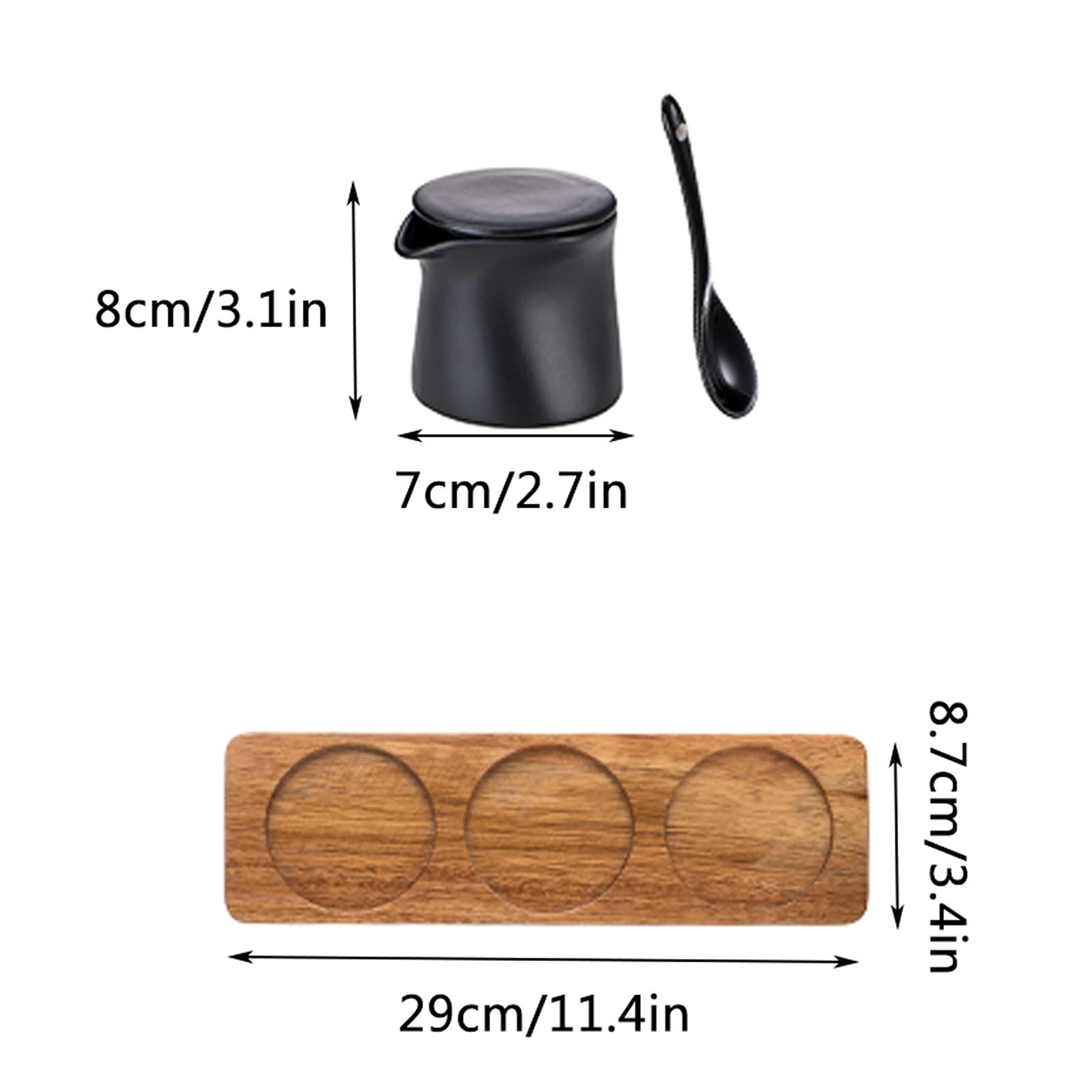 Kit Barattolo di Condimento Rastrelliere di spezie vasi di condimento in Ceramica, Ciotole di Zucchero in Ceramica, contenitori for barattoli di spezie con coperchi in Ceramica, vassoi e Cucchiaio in