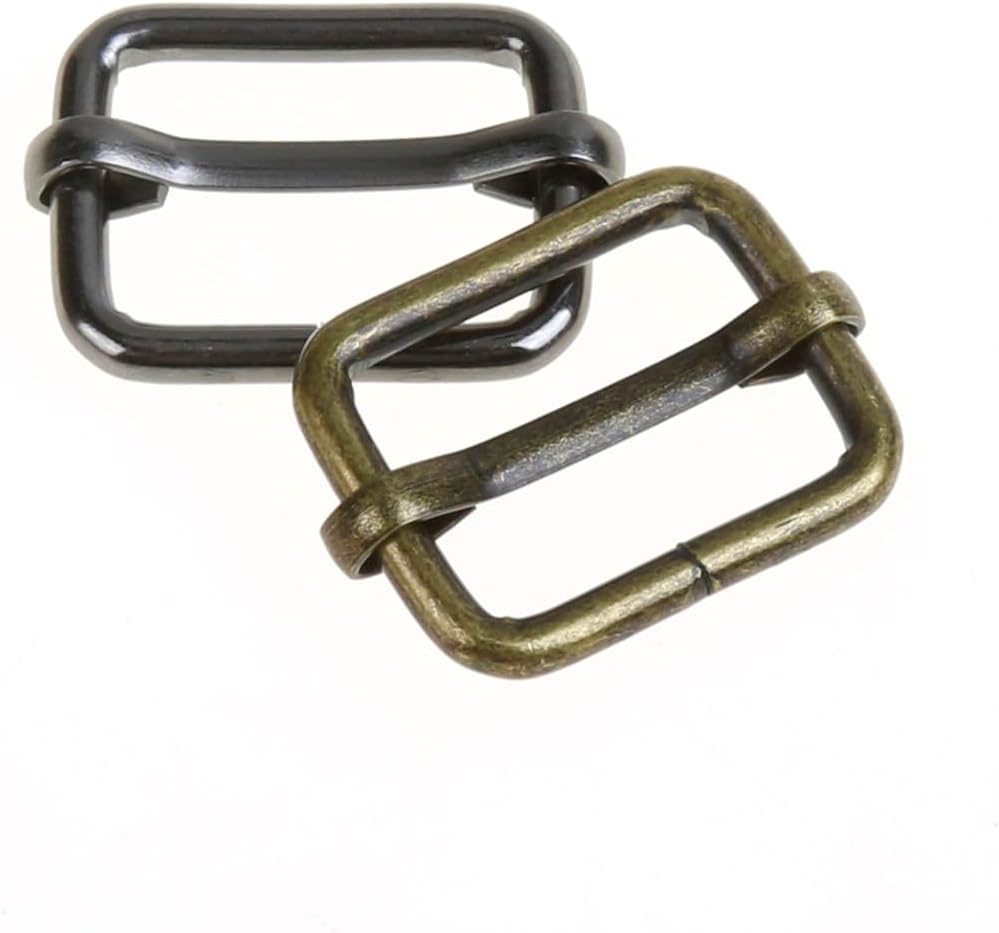 COTOWIN 3/4 Inch Adjustable Slide Metal Tri-Glide Slides, Slide Rectangle Buckle,Pack of 20