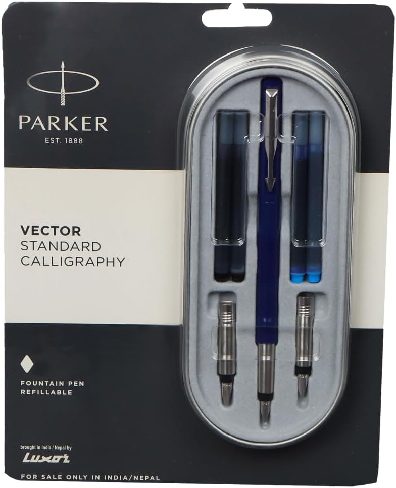 Parker Vector Standard Calligraphy Ct Fountain Pen (Blue
