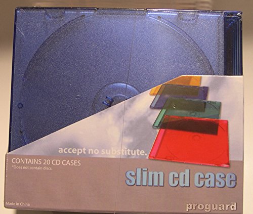 Proguard Slim CD/DVD Multi-Color Jewel Cases 20 Pack