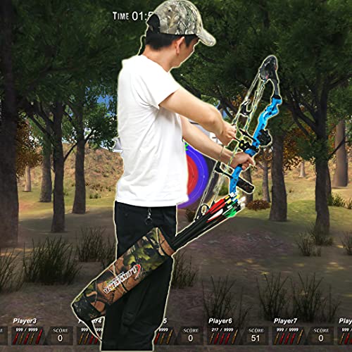 Arrow Quiver, Archery Lightweight Back Arrow Quiver Dual Use Foldable Compact Hip Arrows Bag For Recurve Bow Compound Target Practice Nylon Arrow Bag（Black） #TOP3