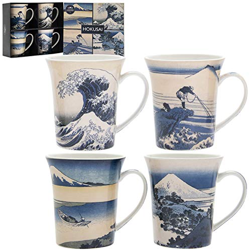 The Leonardo Collection LP94366 Fuji Wave Hokusai Lot de 4 tasses en céramique