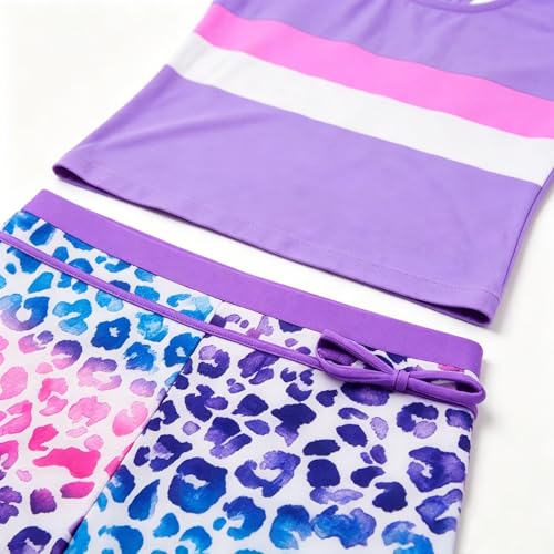 Image of Akokvlar Girls Two Piece Bathing Suit Swimsuit Tankini Swimwear with Boyshort