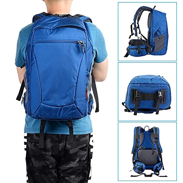 Outdoor Modieuze Fotografie Camera Rugzak met Aparte Innerlijke Cameratas, Ademend Outdoor Waterdichte Grote Capaciteit Anti-diefstal Nylon Cameratas (Koningsblauw 4 kg / 8,8 lb)