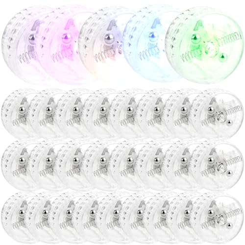 30 Pcs Light up Yo Yo Bulk Clear LED Responsive Yo Yo Plastic Responsive Bearing Balls for Beginner Level Kids Birthday Christmas Stocking Stuffers