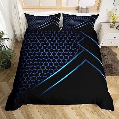 Castle Fairy Neon Blue Honeycomb Duvet Cover Set Cover