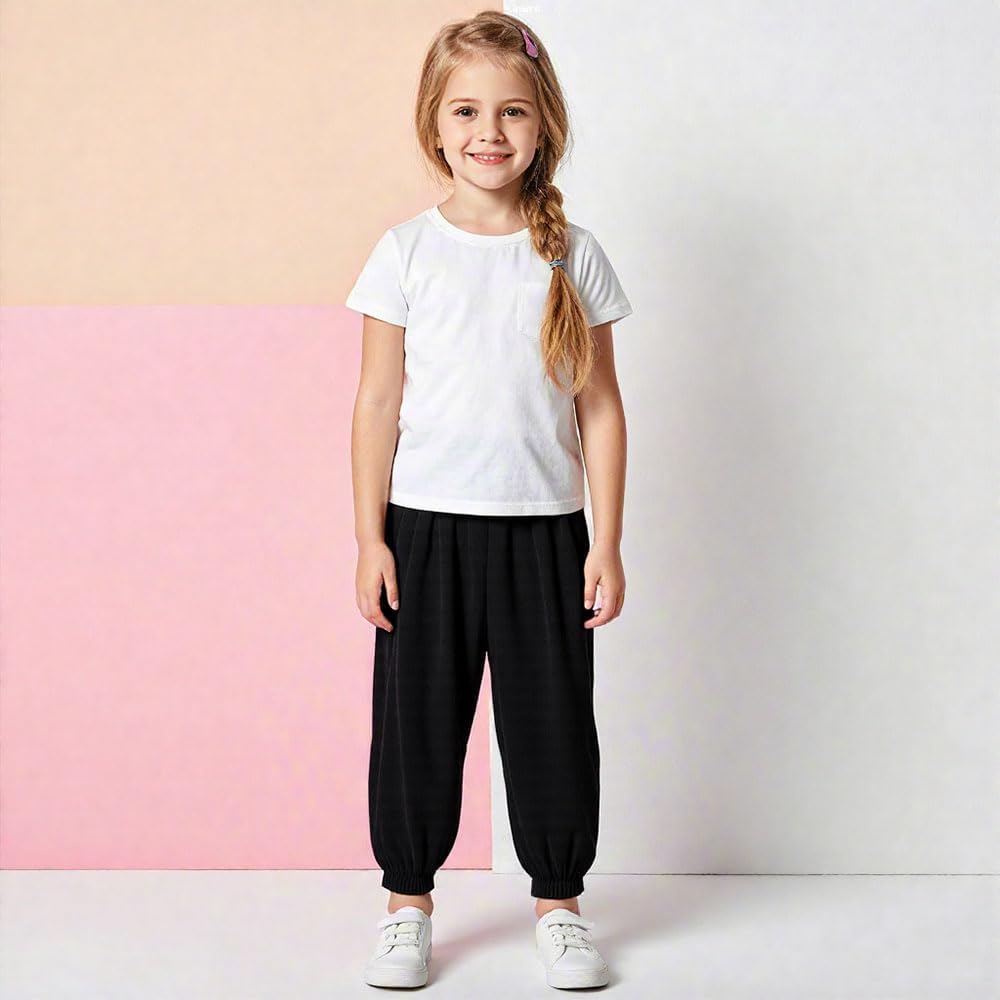 YUANQIAN Pantalones de seda de hielo transpirables de secado rápido para niños, repelentes de mosquitos, pantalones unisex de ajuste relajado, cintura elástica, puños ajustables