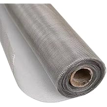 Stainless Steel Woven Wire Mesh Metal Woven Mesh 18 Mesh Stainless Steel Air Vent Mesh Rodent and Insect Mesh Home Mosquito Net for Windows-1mm Hole, Easy to Insta,Silver-1x1m