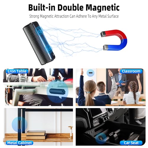 Diktiergerät Magnetisches, Aufnahmegerät mit 30 Tage Daueraufnahme Abhörgerät Mini Voice Recorder Wiederaufladbar Über USB, One Touch Aufnahme, Sprachsteuerung Aufnahmegerät Diktiergerät Mini