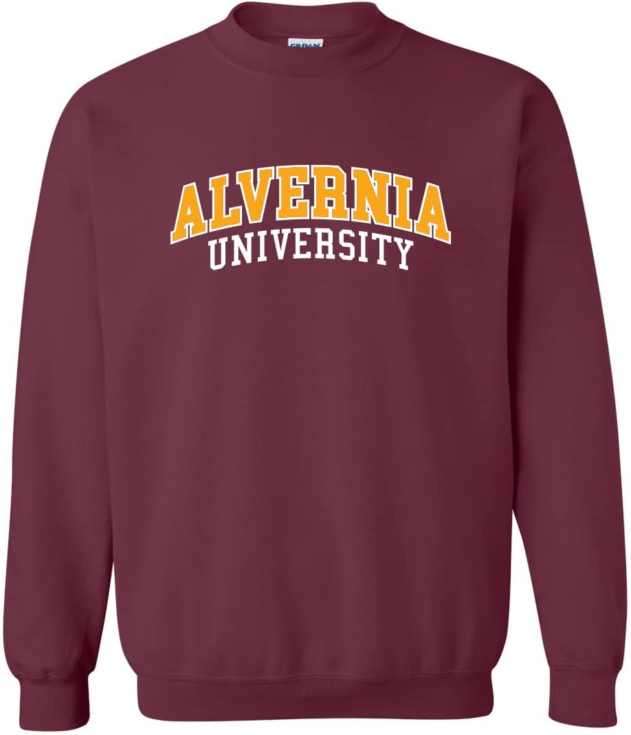 CreateMyTee Alvernia University Block Unisex Crewneck Sweatshirt - Alvernia Golden Wolves Apparel