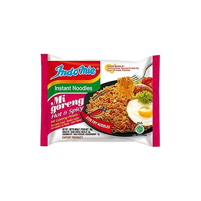 Buy Indomie Mi Goreng Instant Stir Fry Noodles, Halal Certified, Hot & Spicy Flavor (Pack of 40