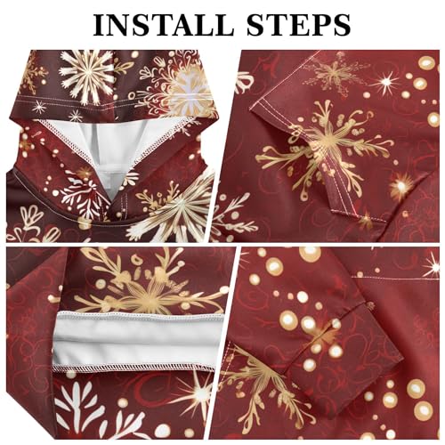 Kids Hoodies Sweaters Christmas Xmas Snowflake Hooded Sweatshirts with Big Pockets for Boys Girls B04003753