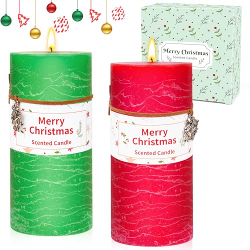 Weihnachten Stumpenkerzen Geschenk Set, 2 Stück Duft Stumpenkerzen...