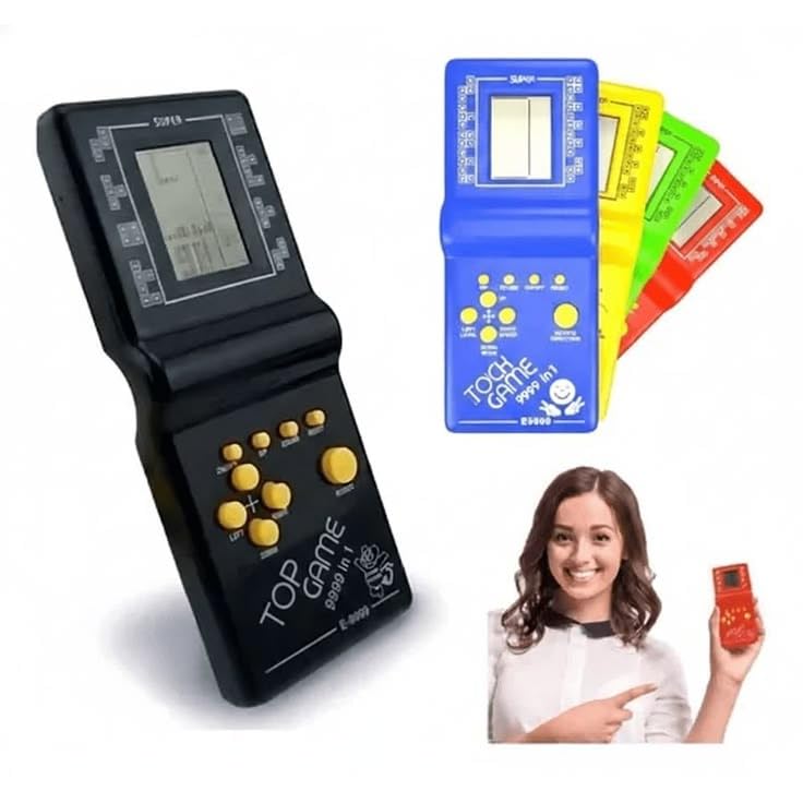 Brick Game 9999 in 1 Handheld Retro Console, Red Transparent, LCD Screen, E-9999 4 51A4AY7MQGL