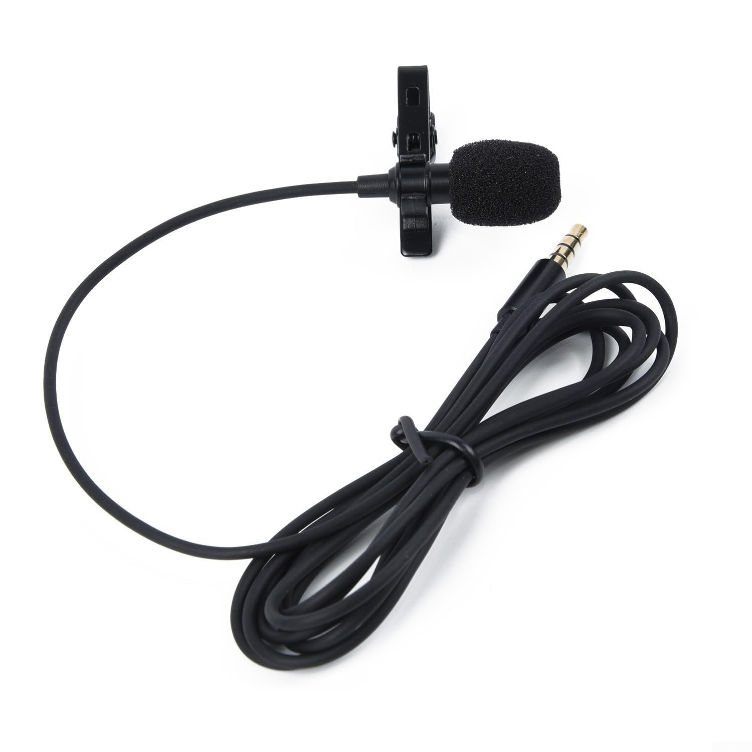 Micro cravate 3,5 mm à clipser pour téléphone portable, PC, tablette, enregistrement omnidirectionnel avec protection contre le vent et étui