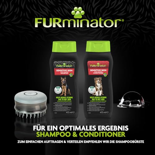 FURminator Sensitive Skin Hunde-Shampoo - Premium Shampoo für Hunde mit sensibler Haut, reduziert durch trockene Haut verursachten Juckreiz, 473 ml