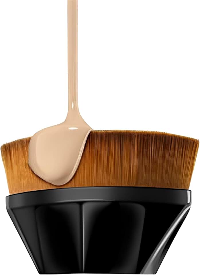 Pincel Mágico Reto De Maquiagem Facial Para Base Possui Alta Densidade Formato Hexágono Kabuki Para Misturar Cosméticos De Forma Impecável,Com Estojo de Proteção Portátil BAnpinSH