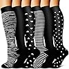 BLUEENJOY Calcetines de compresión de cobre para mujeres y hombres (6 pares), el mejor apoyo para enfermeras, correr, senderismo, recuperación