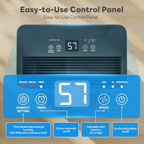 34Pint Dehumidifier for 2500Sq.Ft With 6.56Ft Drain Hose, for Basement - Image 5