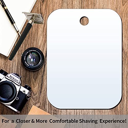 Image of Shower Mirror No Fog Shaving, 6 inchx8.1 inchAnti-Fog Bathroom No Fog Shaving Mirror Plexiglass Indestructible Luxury Plexiglass Makeup Mirrors,Acrylic Mirror Tiles