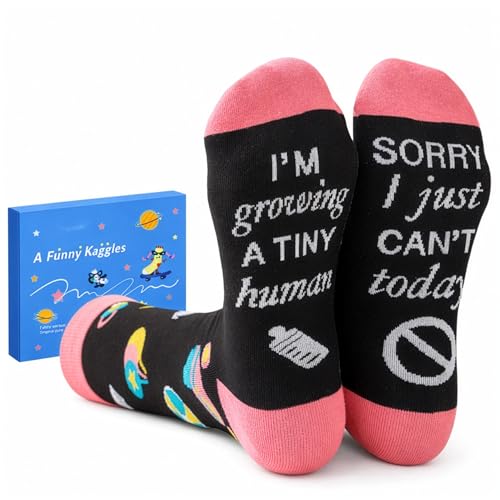 afunnykaggles Mother's Day Presents for Mom or Pregnant, Funny Socks, Gifts Box &Greeting Card, Gifts for Mother's Day (US, Alpha, One Size, Regular, Regular, New mother gift)