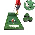 SPRAWL Indoor Portable Golf Putting Green Practice Mat Beer Pong Game - Adjustable Slope - Hill Pattern Seven Holes - 2.1 ft x 9.5 ft