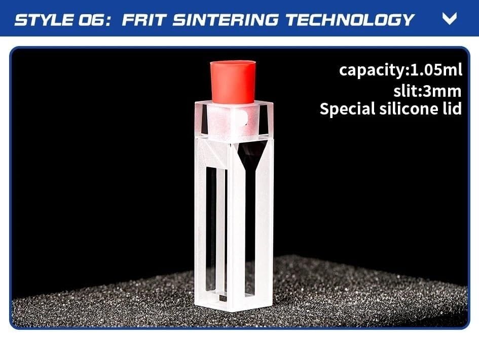 Piatto colorimetrico chiuso fluorescente al quarzo - Volume da 350ul a 1750ul, tecnologia di sinterizzazione della fritta, resistente agli acidi e 1 pezzo((06)1.05ml)