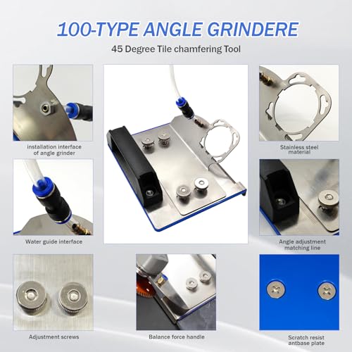 Image of 45 Degree Tile Chamfering Tool, Angle Grinder Stand for 45 Tile Cutting, Tile Cutter Tools Compatible with 100-Type Angle Grinders, Angle Grinder Attachments for Chamfering