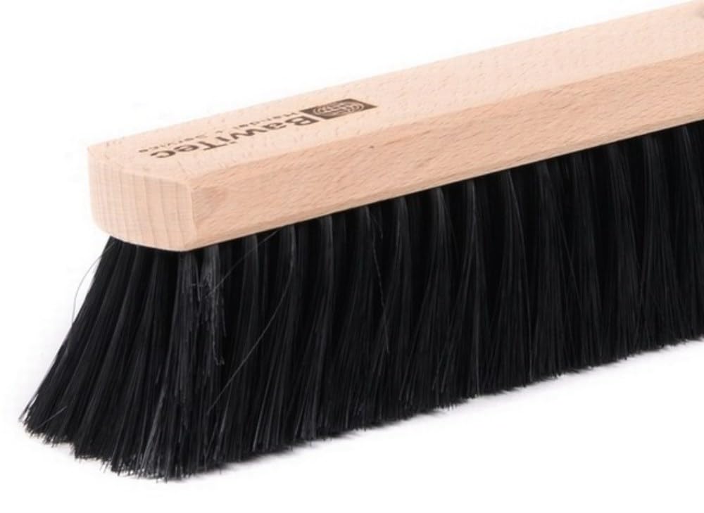 BawiTec Profi Kehrbesen Set Kehrset Besen 60cm Saalbesen #0808 Stiel Ø28mm,Holzstiel Länge 160cm,Handfeger 28cm,Metall-Kehrschaufel mit Holzgriff,feine weiche Kunsthaar-Borsten,Industriebesen