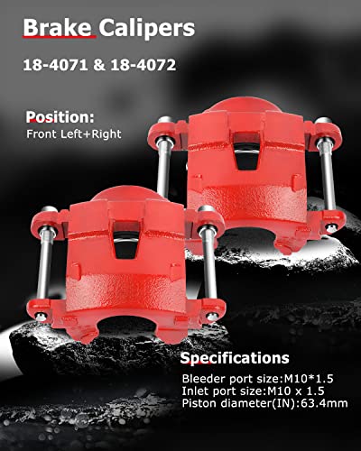 Image of cciyu 18-4072 18-4071 Front Left & Right Brake Calipers Without Bracket For Avanti,For Buick,For Chevy,For GMC,For Isuzu,For Oldsmobile,For Pontiac