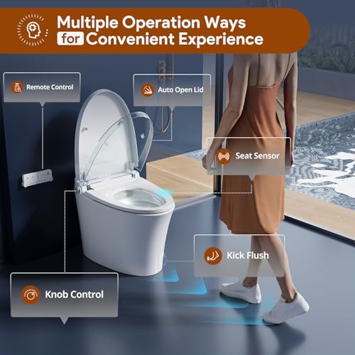 Inodoro inteligente Uncle Brown UBST12U con bidé, tecnología PlasmaClean y limpieza higiénica con agua, altura ADA, tapa automática, escudo de espuma, seguridad y confort miniatura 6