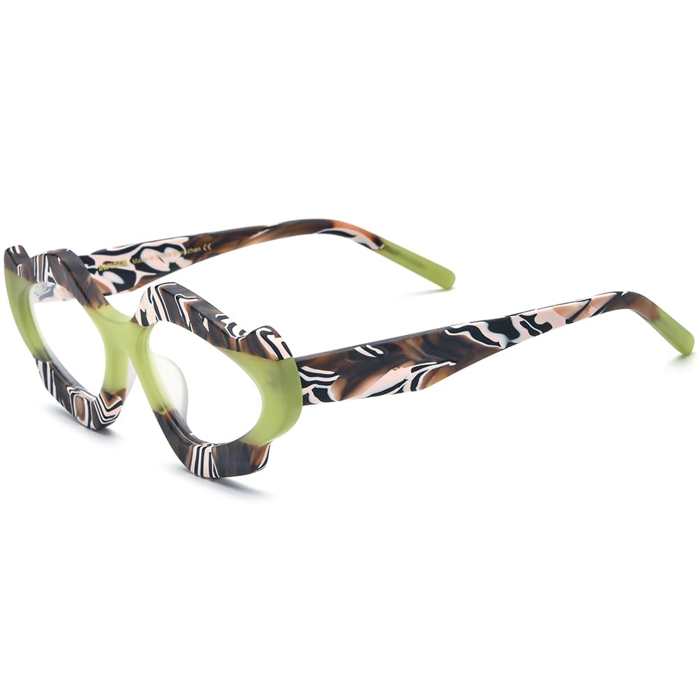 HEPIDEM Multicolor Acetate Glasses Frame Women Cat Eye Eyeglasses Men Optical Spectacles 9291