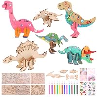 Jouet Dinosaure Bois Bricolage Enfant Zocipro 16 Pièces Kit Bricolage Dinosaure En Bois - Puzzle 3D à Peindre Pour Enfants 4-9 Ans, Activité Manuelle Créative