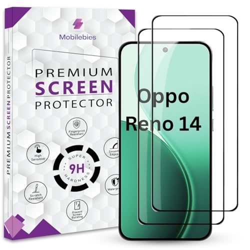 Image of Premium Tempered Glass Screen Protector Guard For Oppo Reno 14 5G (6.59 Inch, Pack of 2) | Edge to Edge Coverage With Easy to installation kit