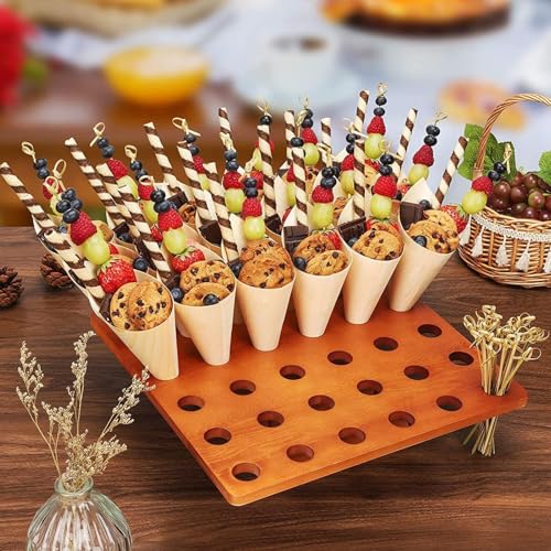 Soporte de cono estable con bandeja expositora de aperitivos 7