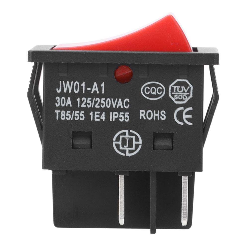 AC 30A 120V/250V Rocker Switch, ON Off 4 Pin Red Light Toggle Power Switch for Household Appliances