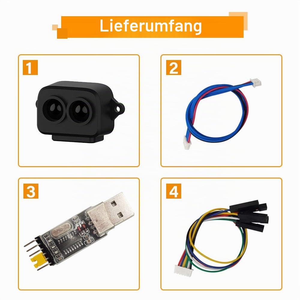 SmartFly Info TF-Luna Lidar-Sensor 0,1–8 m Kurzstreckenentfernung, Einpunkt-Rangefinder-Modul, UART/I2C, kompatibel mit Pixhawk, Arduino und Raspberry Pi für Drohne/Roboter Hindernisvermeidung