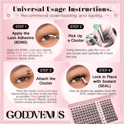 Image of Goddvenus Wispy Lash Clusters Fluffy D Curl Cluster Eyelashes Extensions