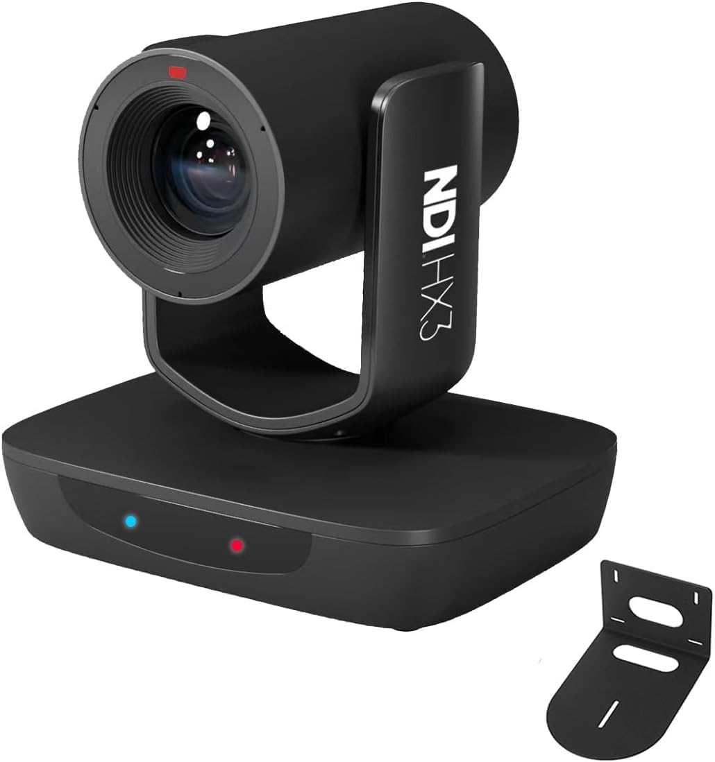 AVKANS AI Auto Tracking NDI HX3 PTZ Camera, 30X Zoom Live Streaming HDMI SDI PTZ for Church Worship and Live Event (Black 30X AI Tracking Camera)