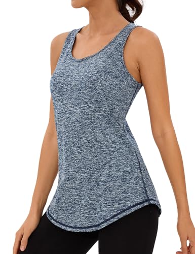 Wayleb Camiseta sin Mangas de Fitness para Mujer Espalda de Malla Chaleco Deportivo para Mujer Deportivo Yoga Tops Camisetas Tirantes para Correr